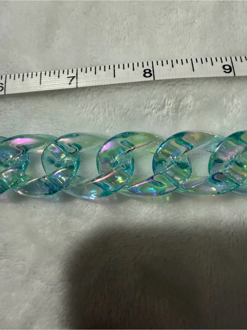 Iridescent Aqua Blue Purse/Bag Charm Chain